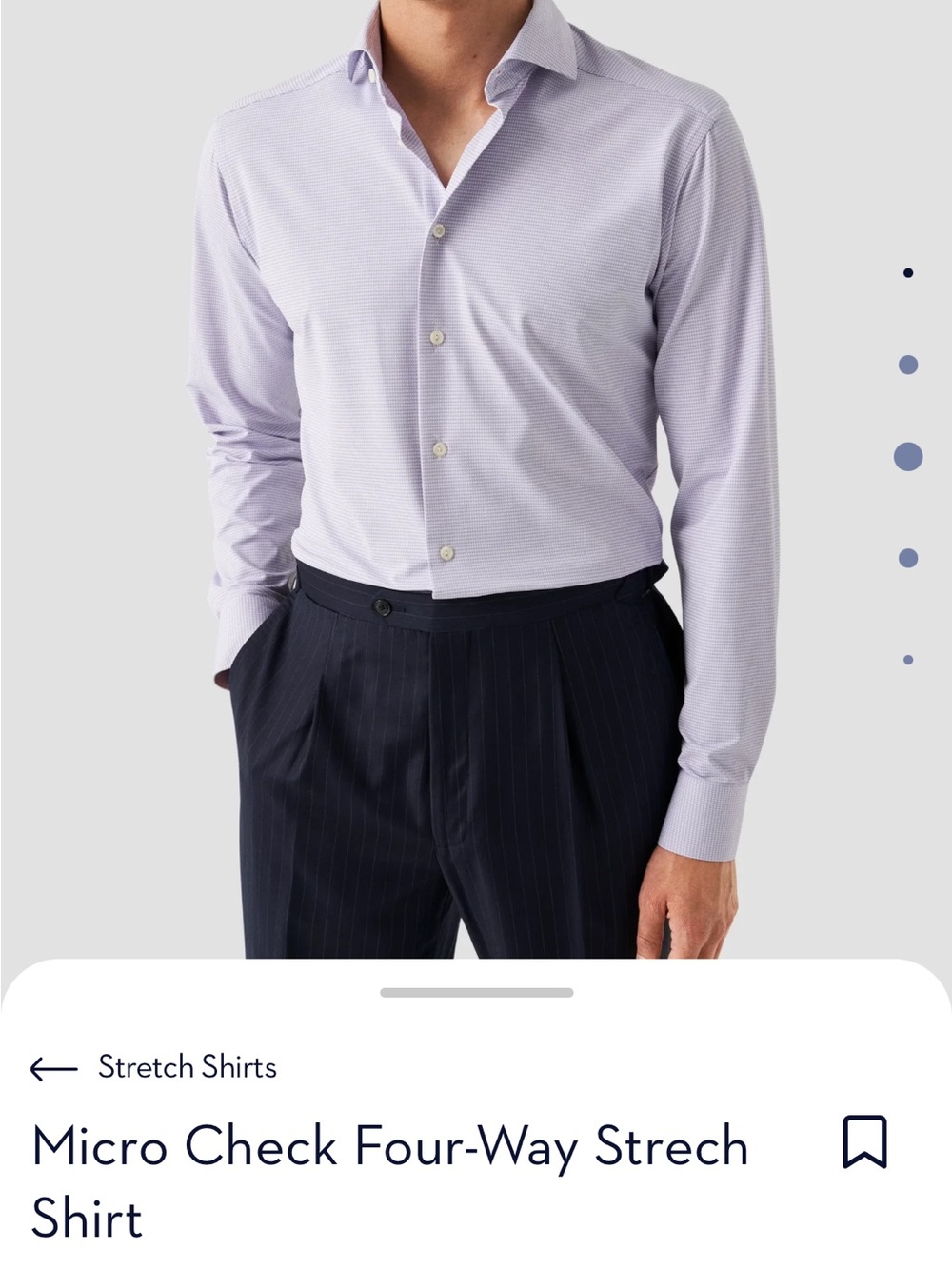 Eton Light Lavender Micro-Check Stretch Dress Shirt